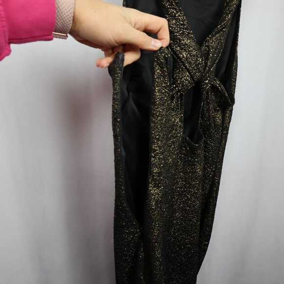 ASTR The Label Metallic Black Sleeveless Glitter Party Bodycon Mini Dress - LG - Picture 10 of 12